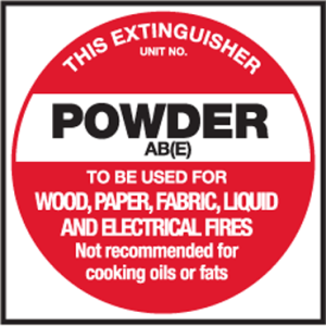 Extinguisher Label - Powder AB (E)