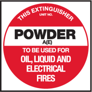 Extinguisher Label - Powder A (E)