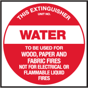 Extinguisher Label - Water