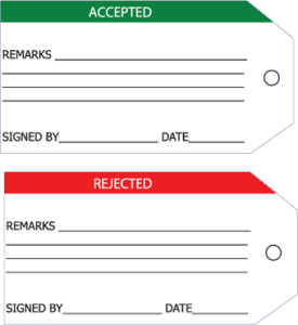 Accepted / Rejected Safety Tag