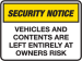 Vehicles and contents are left at owners risk