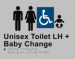 Unisex toilet LH + Baby Change-ALUM