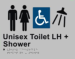 Unisex toilet LH + Shower-ALUM