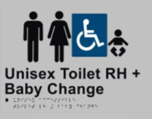 Unisex toilet RH + Baby Change-ALUM