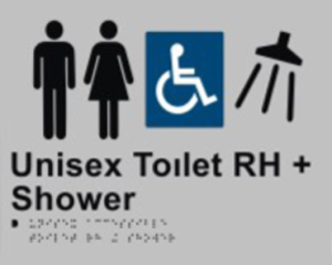 Unisex toilet RH + Shower-ALUM